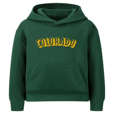 Daxton Youth Unisex Pullover Cities States Hoodie Mid-Weight Fleece Sweater - Colorado Hunter Gold, S