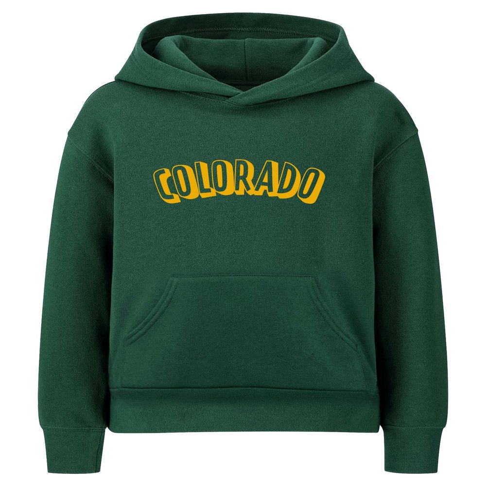 Daxton Youth Unisex Pullover Cities States Hoodie Mid-Weight Fleece Sweater - Colorado Hunter Gold, S