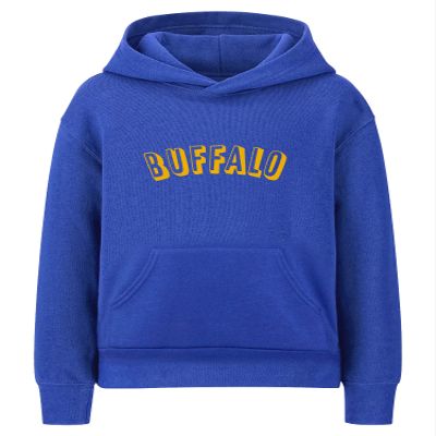 Daxton Youth Unisex Pullover Cities States Hoodie Mid-Weight Fleece Sweater - Buffalo Royal Gold, XS