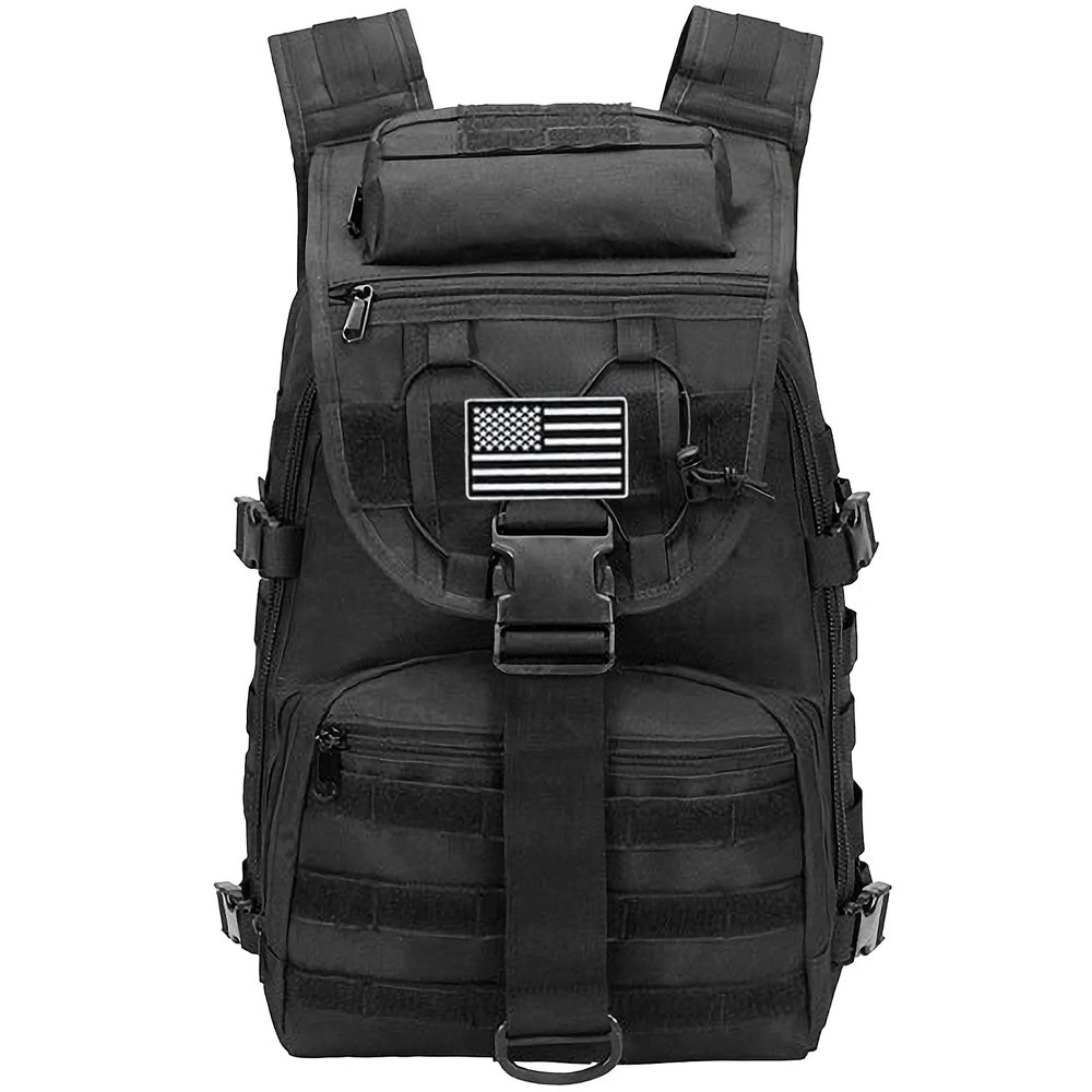 LIMHOO Military Tactical Backpack for Men Women 35L Hiking Trekking Rucksack 3 Day Molle Assault Pack (Black)