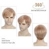 H&Bwig Short Ombre Blonde Mens Wigs Straight Layer Wigs for Men Natural Synthetic Hair Wig for Man Men Guy Cosplay Anime Party Costume Anime Men's Wig view 4