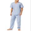 Fruit of the Loom Men's Broadcloth Short Sleeve Top and Long Pants Pajama Set, Blue Stripe, 5X view 1