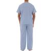 Fruit of the Loom Men's Broadcloth Short Sleeve Top and Long Pants Pajama Set, Blue Stripe, 5X view 2