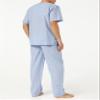 Fruit of the Loom Men's Broadcloth Short Sleeve Top and Long Pants Pajama Set, Blue Stripe, 5X view 4