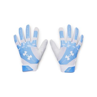 Under Armour Womens Radar Softball Gloves, (103) White/Carolina Blue/White, Large
