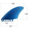 AQUBONA Twin Keel Fins, Single Tab Dual Tabs Fins Surfboard Fins, Twin Fin Fishtail Surfboard Fins Twin Keels - Smooth Fiberglass Flex view 2