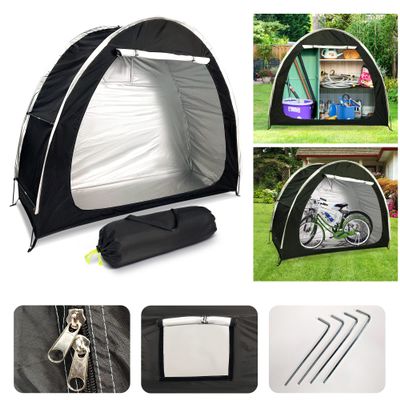 Bike Cover Storage Heavy Duty Storage Tent Outdoor Portable Bicycle Tent PU4000 Waterproof Cloth Durable 210D Oxford Fabric,Protect Against Wind, Rain, Snow, Dust W/Travel Bag (Black)