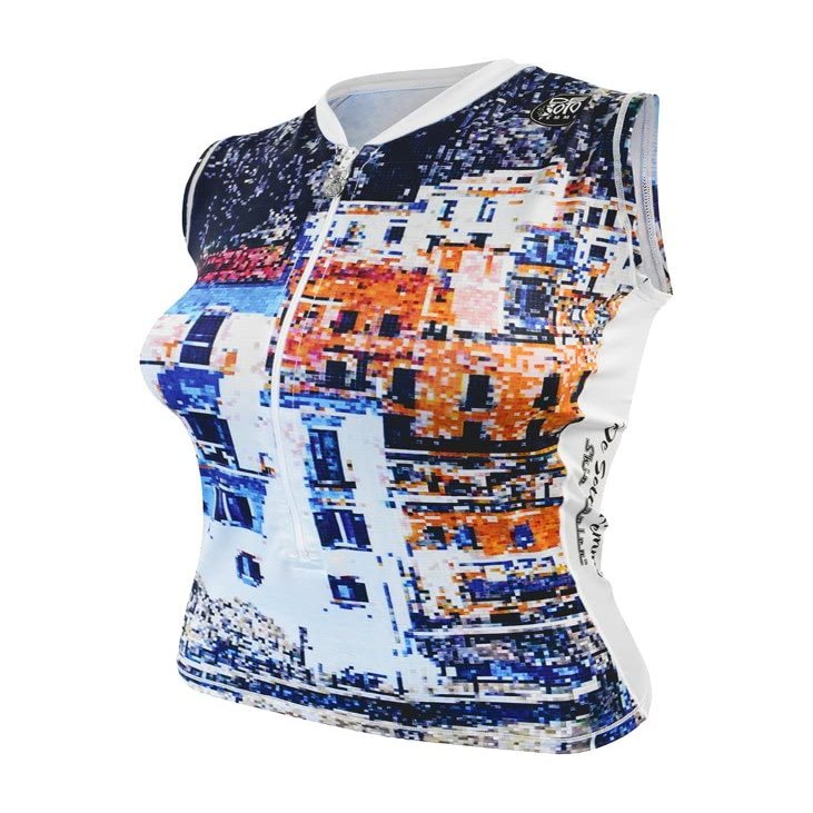 De Soto Sport Femme Skin Cooler Sleeveless Tri Top - WHSC (Amalfi Mosaic, Medium)