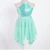 easyforever Kids Girls Spaghetti Straps Bowknot Criss Cross Back Lyrical Ballet Dance Leotard Dress Workout Tutu Skirt Mint Green Hollow Back 10 Years view 3