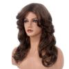 H&Bwig Farrah Fawcett 70s Feathered Disco Wig, Vintage Brown Long Natural Synthetic Wig for Lady, Party Cosplay Costume Fashion Accessory view 2