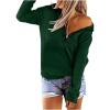 Womens Sweatshirt Zip up Long Sleeve V Neck Patchwork Pullover Tops Fall Winter Solid Comfortable Casual Blouses Green view 2