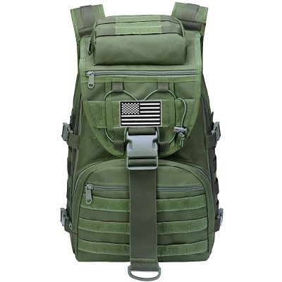 LIMHOO Military Tactical Backpack for Men Women 35L Hiking Trekking Rucksack 3 Day Molle Assault Pack (Army Green)