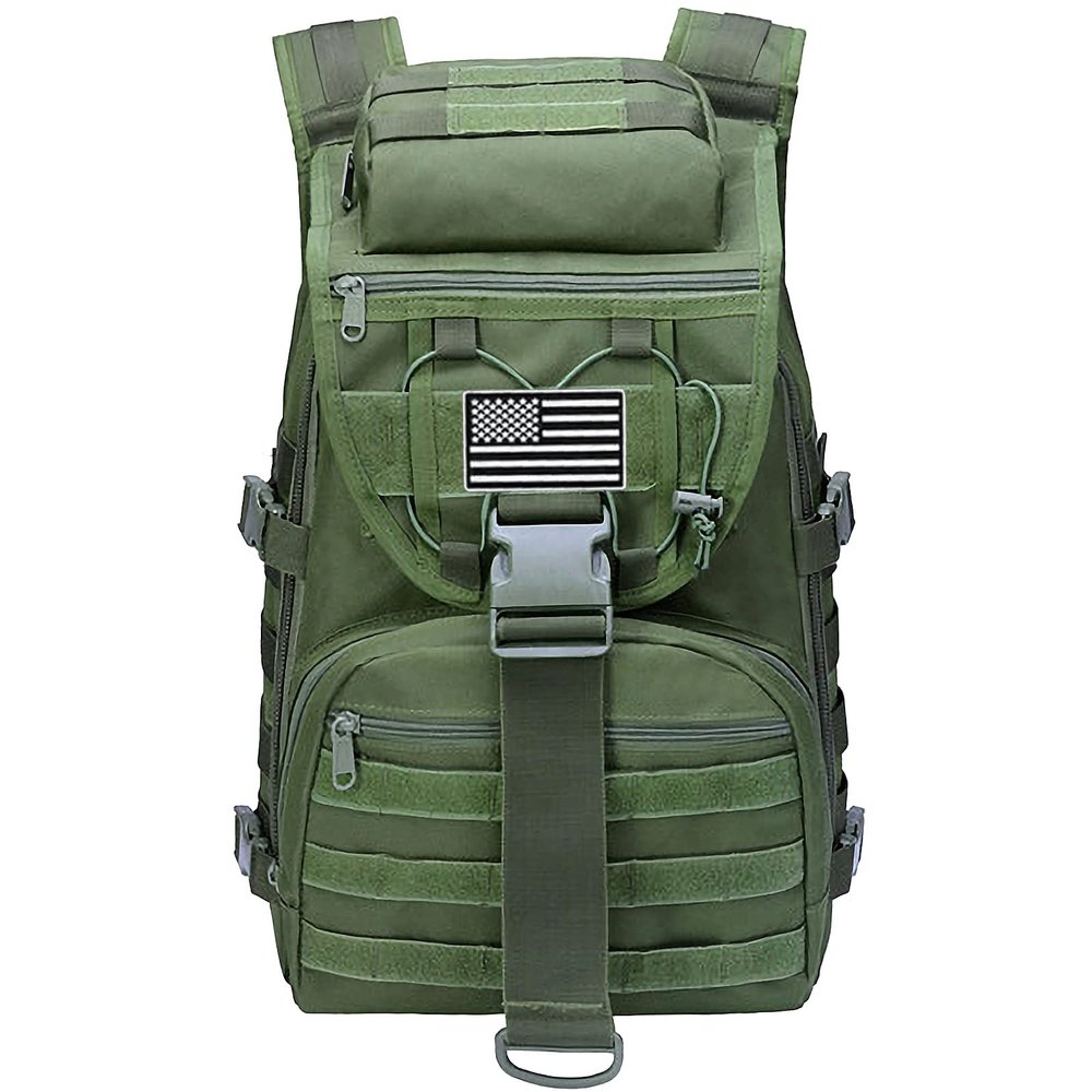 LIMHOO Military Tactical Backpack for Men Women 35L Hiking Trekking Rucksack 3 Day Molle Assault Pack (Army Green)