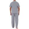 Fruit of the Loom Men's Broadcloth Short Sleeve Top and Long Pants Pajama Set, Navy/White Check, X-Large view 2