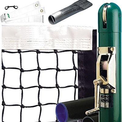 Basic Plus Pickleball Court Equipment Package - Black (Includes Standard Size Net, Inground Post, Post Sleeves, Center Strap and Pipe Anchor)