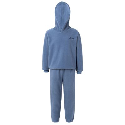 JanJean Kids Boys Girls Thicken Polar Fleece Clothes Set Long Sleeve Hoodies with Pants 2Pcs Solid Color Tracksuit Light Blue 5-6 Years