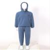 JanJean Kids Boys Girls Thicken Polar Fleece Clothes Set Long Sleeve Hoodies with Pants 2Pcs Solid Color Tracksuit Light Blue 5-6 Years view 3