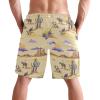 visesunny Vintage Cactus Mountain Cowboy Horse Sunset Men's Swim Trunks Quick Dry Bathing Suits Beach Holiday Party Swim Shorts view 2
