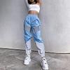ANKOMINA Women's Rave Reflective Pants with Pocket Sport Joggers Pants Track Trouser Sweatpants Party Festival Club Outfit Blue view 4