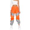 ANKOMINA Women's Rave Reflective Pants with Pocket Sport Joggers Pants Track Trouser Sweatpants Party Festival Club Outfit Orange view 1