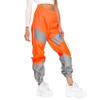 ANKOMINA Women's Rave Reflective Pants with Pocket Sport Joggers Pants Track Trouser Sweatpants Party Festival Club Outfit Orange view 2