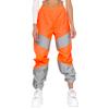 ANKOMINA Women's Rave Reflective Pants with Pocket Sport Joggers Pants Track Trouser Sweatpants Party Festival Club Outfit Orange view 4