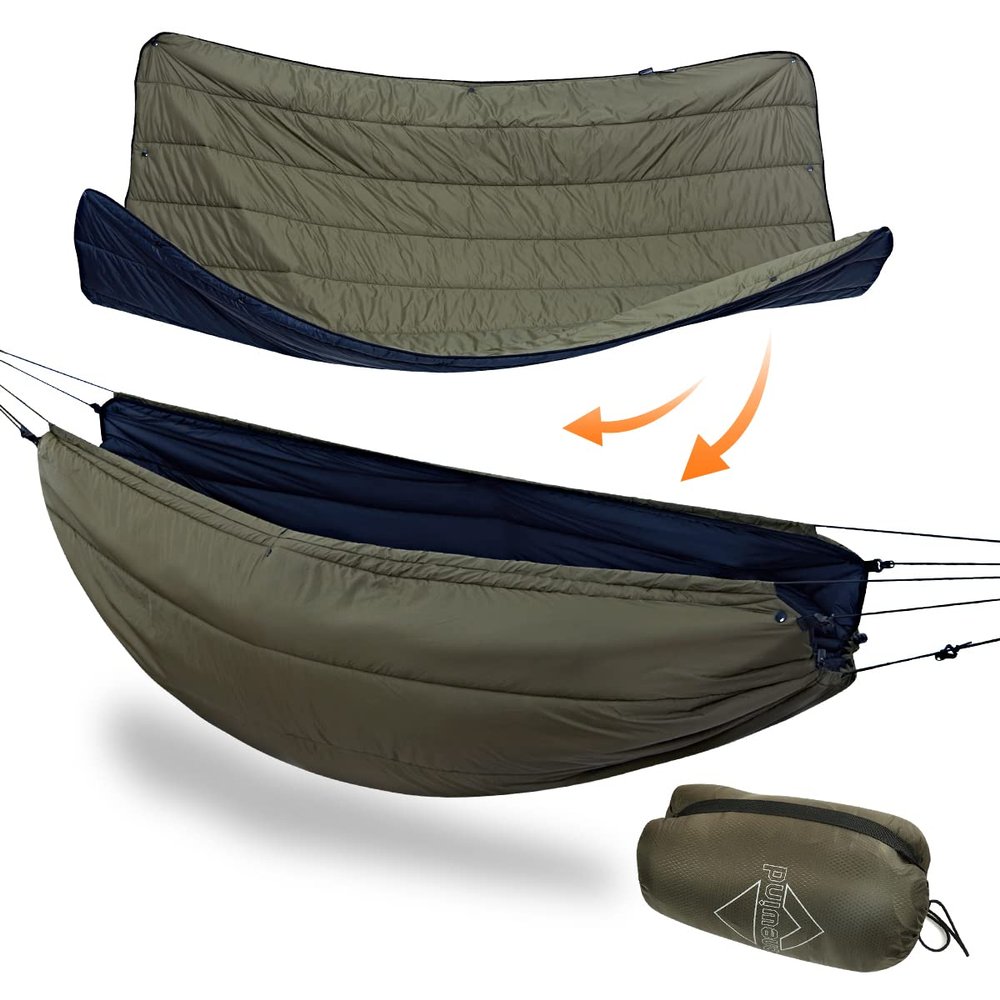 onewind Premium Hammock Underquilt and Camping Blanket, Full Length Portable Underquilt with Dupont Sorona Insulation for Hammock Camping, Hiking, Backpacking, OD Green