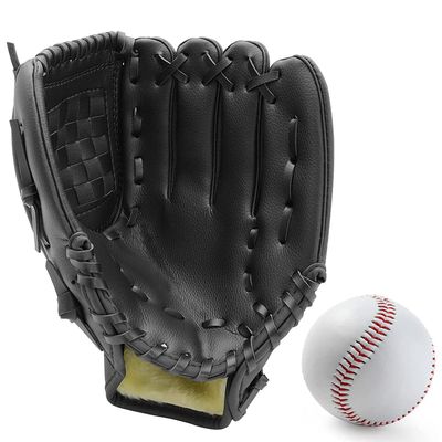 Baseball Glove,Baseball Softball Mitt with Ball for Kids Youth Adults Training and Beginner,Right Hand Throw,Left Hand Glove (Black, 12.5in)