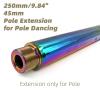 PRIOR FITNESS 250mm/9.84" Pole Extension for Pole Dancing Colorful Adjustable Pole for 45mm Dance Pole Stainless Steel Tube to Connect Dancing Pole Adjust Height Equipment (Coloful-250mm) view 2
