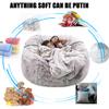 Bean Bag Chair Cover, 5FT/6TF/7FT Giant Breathable and Comfortable for Adult Living Room Light Grey Big Round Soft Fluffy Faux Fur BeanBag Lazy Sofa (No Filler) view 4