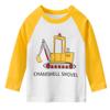 JiaYou 2-9 Years Boy Traffic Printed Spring Fall Long Sleeve Crewneck Pull On Tops Tees T Shirt(Yellow,6-8 Years) view 1