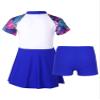 HULIJA Girls 2 Piece Swimsuit Rashguard Short Sleeve Swimdress with Bottoms Quick-Dry Bathing Suit Navy 6 Years view 2