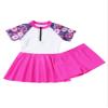 HULIJA Girls 2 Piece Swimsuit Rashguard Short Sleeve Swimdress with Bottoms Quick-Dry Bathing Suit Red 6 Years view 2