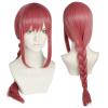 Anogol Hair Cap+ Red Wig with Braid for Women Long Pink Braids Wig for Anime Cosplay Long Straight Cosplay Wigs with Bangs Red Ponytails Wigs Synthetic Hair Costume for Halloween Christmas Party view 1