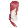 Anogol Hair Cap+ Red Wig with Braid for Women Long Pink Braids Wig for Anime Cosplay Long Straight Cosplay Wigs with Bangs Red Ponytails Wigs Synthetic Hair Costume for Halloween Christmas Party view 3