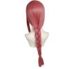 Anogol Hair Cap+ Red Wig with Braid for Women Long Pink Braids Wig for Anime Cosplay Long Straight Cosplay Wigs with Bangs Red Ponytails Wigs Synthetic Hair Costume for Halloween Christmas Party view 4