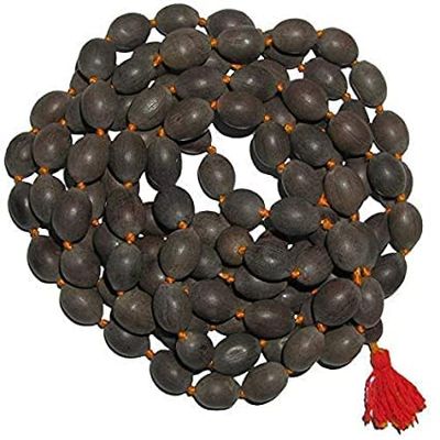 BharatSA Kamal gatta Energized Pure Certified Natural Thamara/Lotus Seed/Kamalgatte Mala 108+1 Beads for Lakshmi Pooja