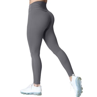 Aoxjox High Waisted Workout Leggings for Women Trinity Yoga Pants 26.5" (Iron Grey, Medium)