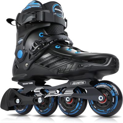 Inline Skates for Women Men, Outdoor Street Blades Roller Adult Male Female, Professional Fitness Roller Skates Blades for Unisex (Black&Blue) Men9.5/Women10.5/28.5cm