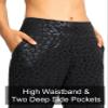 Soothfeel Women's Joggers with Zipper Pockets High Waisted Athletic Workout Yoga Pants Joggers for Women Black Leopard view 4