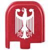 NDZ Performance Slide Cover Back Plate for Glock 43 43X 48, 9mm, Laser Engraved Anodized Aluminum in Red, Made in The USA - German Coat of Arms Federal Eagle view 1