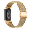 TryBest Bands Compatible for Fitbit Charge 5, Women Men Adjustable 5.5-8.0 inch Stainless Steel Mesh Replacement Strap Compatible with Fitbit Charge 5 - Gold view 1