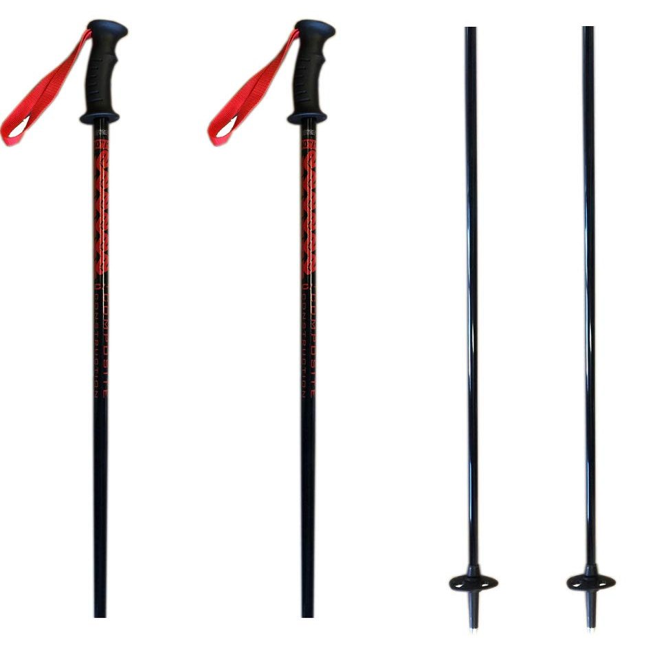 Symbolic K2 Composite Power Ski Poles Ski Skiing Pole with Tab Grip (40" or 100cm, Red-Black)