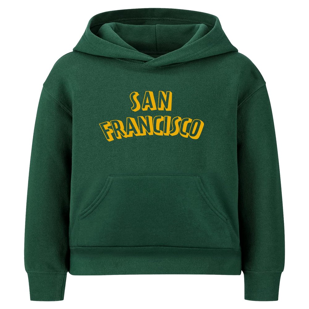 Daxton Youth Unisex Pullover Cities State Hoodie Mid-Weight Fleece Sweater - San Francisco Hunter Gold, XS
