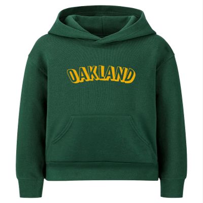Daxton Youth Unisex Pullover Cities State Hoodie Mid-Weight Fleece Sweater - Oakland Hunter Gold, XS