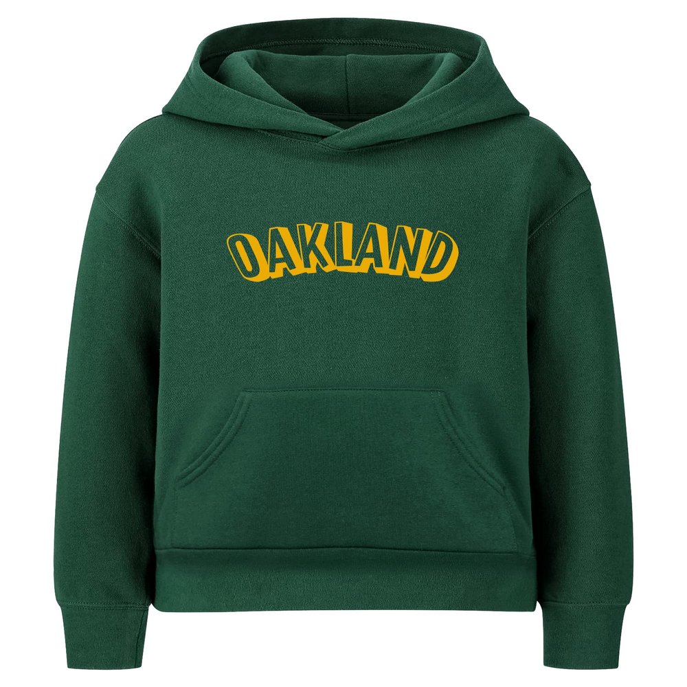 Daxton Youth Unisex Pullover Cities State Hoodie Mid-Weight Fleece Sweater - Oakland Hunter Gold, XS