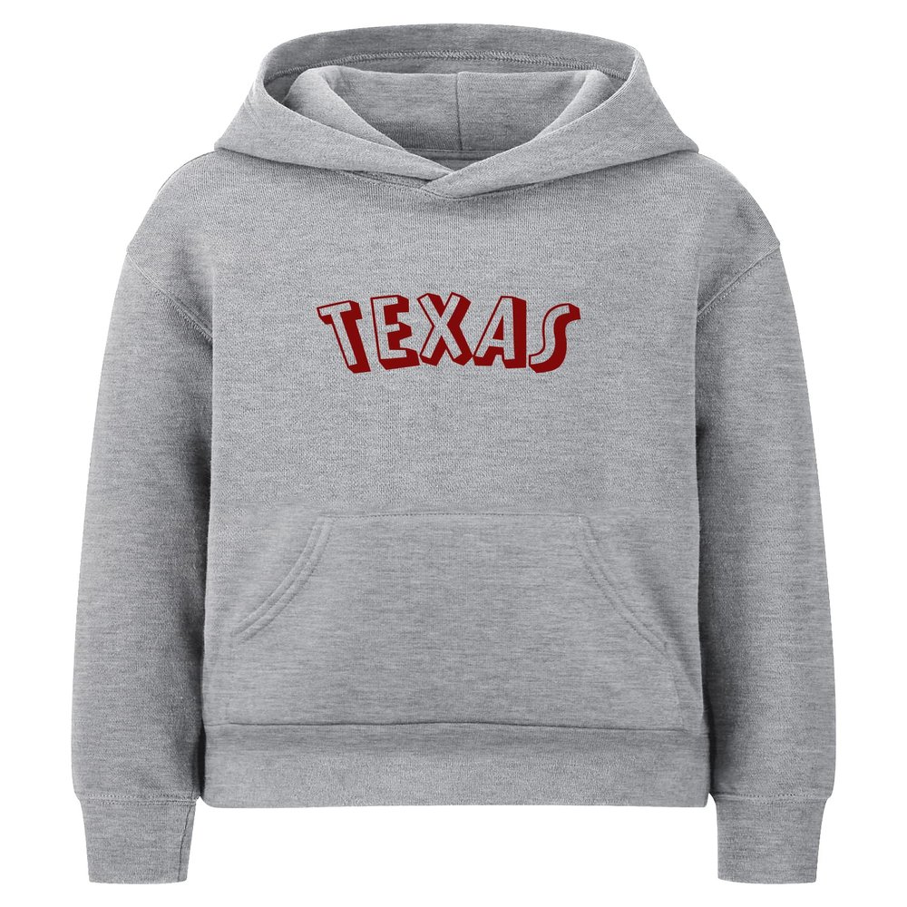 Daxton Youth Unisex Pullover Cities State Hoodie Mid-Weight Fleece Sweater - Texas Heather Gray Burgundy, S