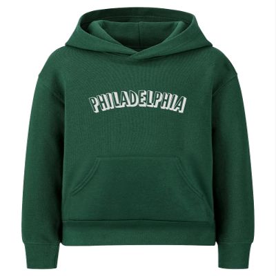 Daxton Youth Unisex Pullover Cities State Hoodie Mid-Weight Fleece Sweater - Philadelphia Hunter White, L