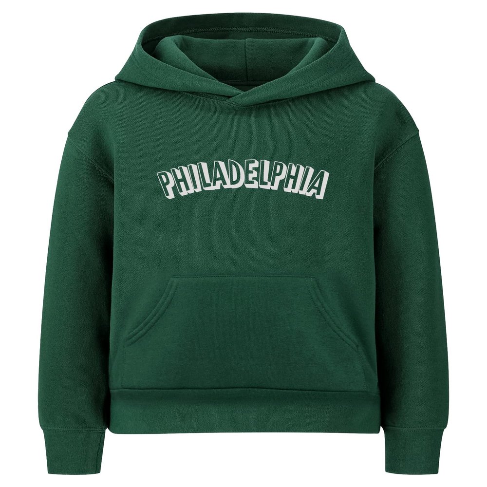 Daxton Youth Unisex Pullover Cities State Hoodie Mid-Weight Fleece Sweater - Philadelphia Hunter White, L