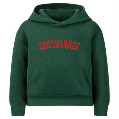Daxton Youth Unisex Pullover Cities State Hoodie Mid-Weight Fleece Sweater - Milwaukee Hunter Red, S